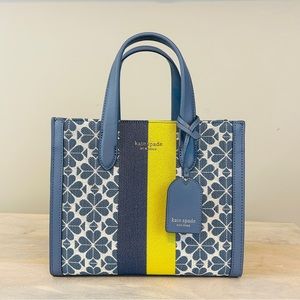 Kate Spade 'Spade' Flower Jacquard Stripe Manhattan Small Tote, NWT!